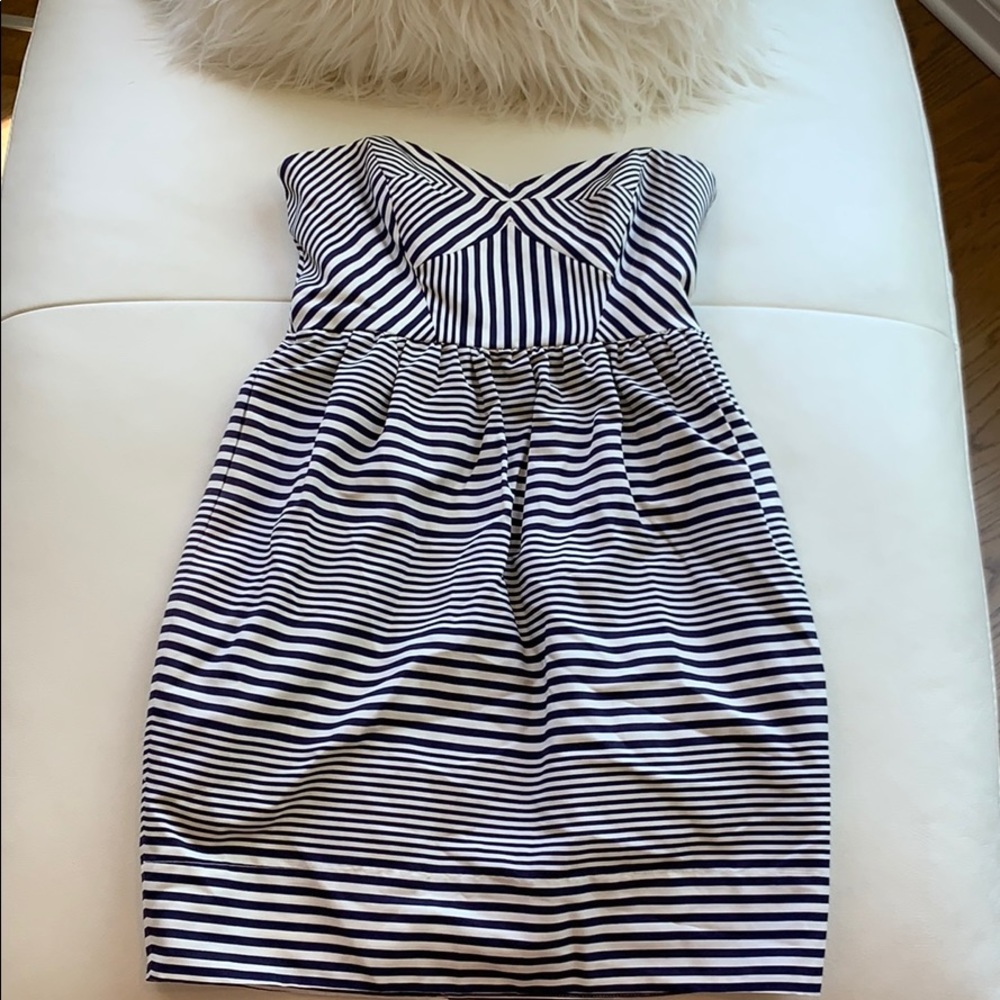 Shoshana strapless dress Navy & White size 2